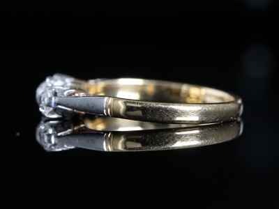Art Deco Diamond Platinum and 18ct Gold Trilogy Ring