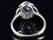  BEAUTIFUL 1920S ART DECO SAPPHIRE AND DIAMOND GOLD AND PLATINUM RING