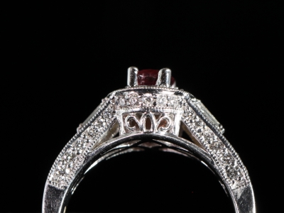 An Estate Ruby and Diamond 18ct White Gold Cluster Ring