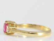 ENCHANTING PINK SAPPHIRE AND DIAMOND 18 CARAT GOLD TRILOGY RING