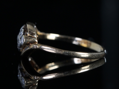 Art Deco Diamond 18ct Gold Daisy Crossover Ring
