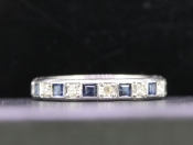  SOPHISTICATED SAPPHIRE AND DIAMOND FULL 18 CARAT GOLD FULL ETERNITY RING
