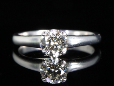 Brilliant Cut 0.80ct Diamond Solitaire Platinum Ring 