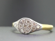 IMPRESSIVE DIAMOND PAVEE SET DIAMOND 18 CARAT GOLD SIGNET RING