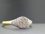 IMPRESSIVE DIAMOND PAVEE SET DIAMOND 18 CARAT GOLD SIGNET RING