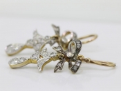 PRETTY FLEUR- DE- LIS DIAMOND 9 CARAT GOLD EARRINGS