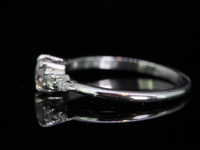 Charming Diamond Floral Detail Platinum Ring