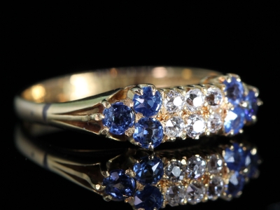 Victorian Sapphire and Diamond 18ct Gold Ring