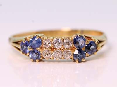 Victorian Sapphire and Diamond 18ct Gold Ring