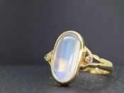 WONDERFUL MOONSTONE AND DIAMOND 18 CARAT GOLD RING