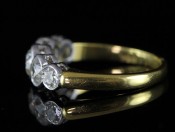 IMPRESSIVE 5 STONE OLD MINE DIAMOND 18 CARAT GOLD RING