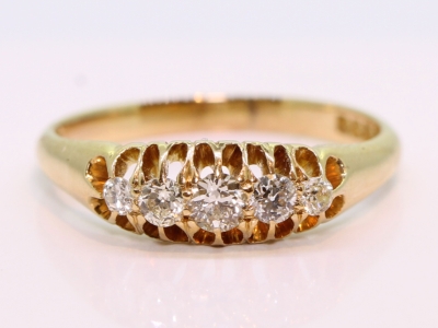 Edwardian Diamond 18ct Gold Gypsy Ring