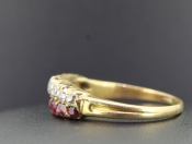 SPLENDID EDWARDIAN DOUBLE ROW RUBY AND DIAMOND 18 CARAT GOLD RING