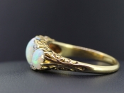 GORGEOUS OPAL AND DIAMOND GYPSY 18 CARAT GOLD RING