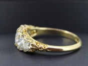 FABULOUS EDWARDIAN FIVE STONE 18 CARAT GOLD RING