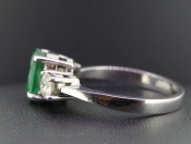 LUXURIOUS COLOMBIAN EMERALD AND DIAMOND 18 CARAT GOLD TRILOGY RING