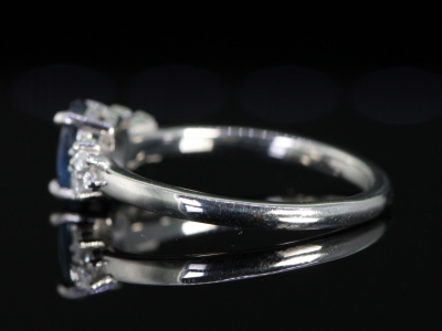 Sapphire and Diamond Platinum Ring