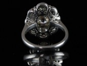 FABULOUS OLD MINED DIAMOND CLUSTER PLATINUM RING