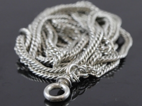 LOVELY VICTORIAN SILVER GUARD CHAIN 