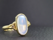 WONDERFUL MOONSTONE AND DIAMOND 18 CARAT GOLD RING