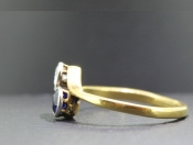 STUNNING EDWARDIAN DIAMOND AND SAPPHIRE 18 CARAT GOLD TWO STONE