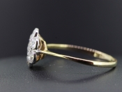 Delightful Edwardian Diamond Daisy Cluster 18 Carat Gold Ring