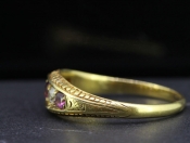 GORGEOUS RUBY AND DIAMOND 18 CARAT GOLD GYPSY RING