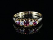 GENUINE ANTIQUE EDWARDIAN 18CT RUBY AND DIAMOND RING