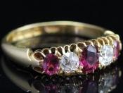 GORGEOUS EDWARDIAN RUBY AND DIAMOND 18 CARAT GOLD RING