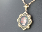 WONDERFUL VICTORIAN NEO CLASSICAL ENAMEL 15 CARAT GOLD PENDANT