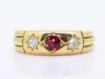 Edwardian Ruby and Diamond 18ct Gold Ring