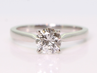 Classic Diamond 18ct Gold Solitaire Ring With Cert