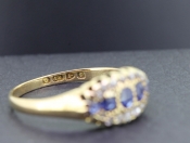 WONDERFUL SAPPHIRE AND DIAMOND 18 CARAT GOLD GYPSY RING