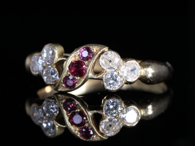 Art Nouveau Ruby and Diamond Ring