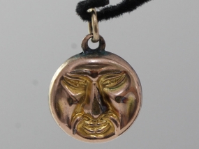  WONDERFUL MAN IN THE MOON EDWARDIAN GOLD CHARM