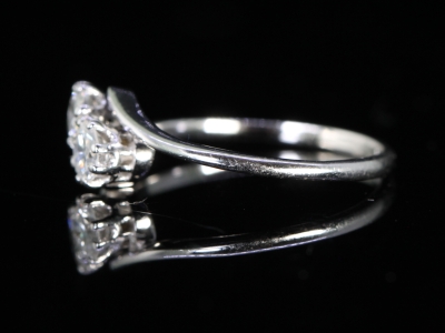 Vintage Toi et Moi Diamond on a Twist 18ct Gold and Platinum Ring