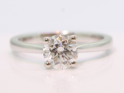 Vintage Diamond Solitaire Platinum Ring 0.92ct Diamond with Cert