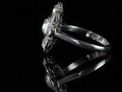 FABULOUS OLD MINED DIAMOND CLUSTER PLATINUM RING