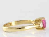 ENCHANTING PINK SAPPHIRE AND DIAMOND 18 CARAT GOLD TRILOGY RING