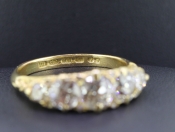 FABULOUS EDWARDIAN FIVE STONE 18 CARAT GOLD RING