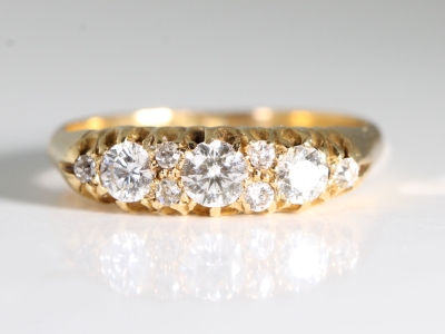  Edwardian Diamond 18ct Gold Gypsy Ring