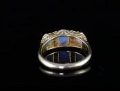 A STUNNING GENUINE EDWARDIAN AUSTRALIAN OPAL AND DIAMOND 15CT RING