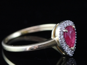 VINTAGE INSPIRED RUBY AND DIAMOND 9 CARAT GOLD RING