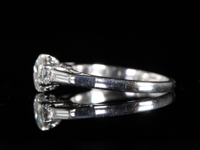 Circa 1950s Diamond Solitaire Platinum Ring