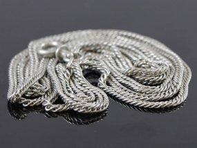 LOVELY VICTORIAN SILVER GUARD CHAIN 