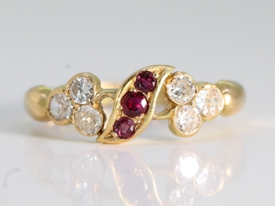 Art Nouveau Ruby and Diamond Ring