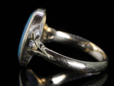 Edwardian 2ct Black Opal and Diamond Ring