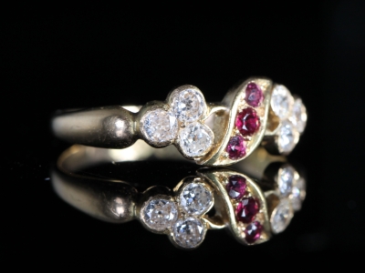 Art Nouveau Ruby and Diamond Ring