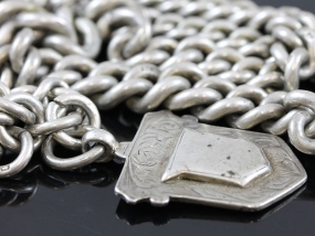 WONDERFUL SILVER DOUBLE ALBERT AND MEDAL