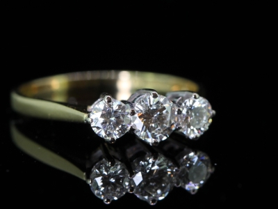 Classic Diamond 18 Carat Gold Trilogy Ring